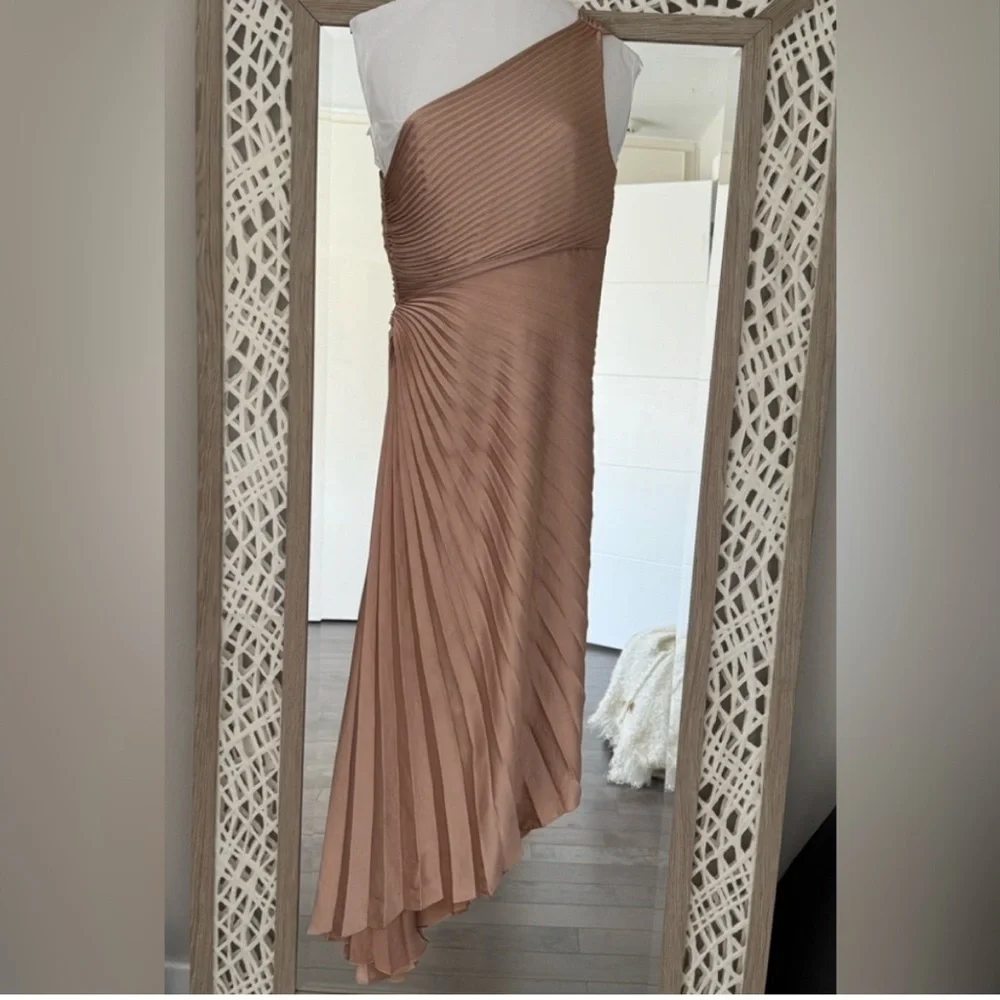 A.L.C. One-Shoulder Pleated Dress - 4 - Picture 5 of 5